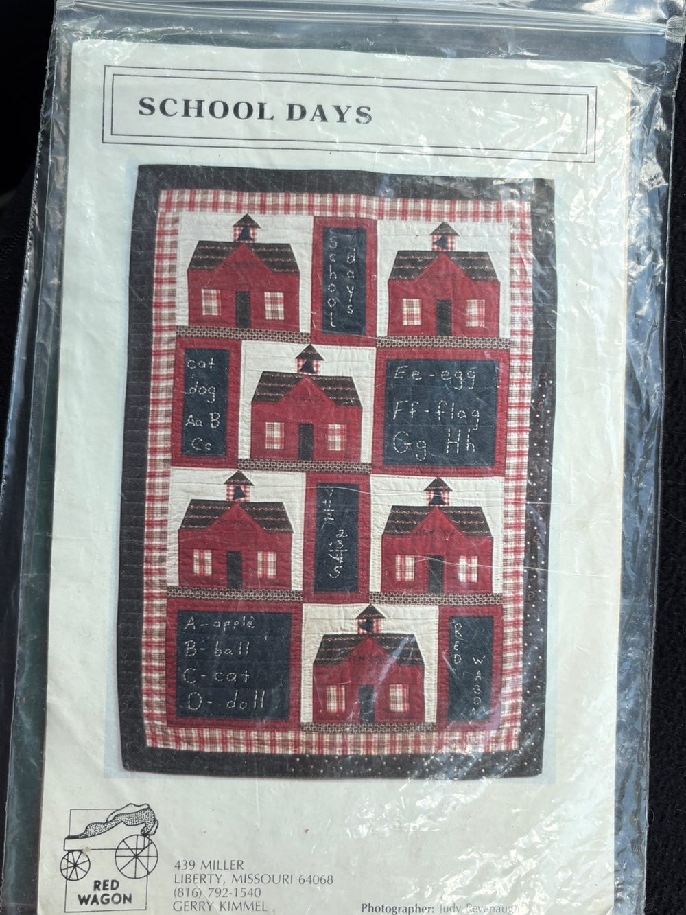 Red Wagon Pattern “School Days” for Small Quilt/Wallhanging